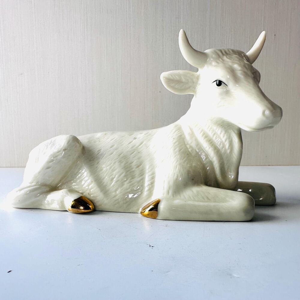 Cow Bull Figurine Belleek Living Nativity Collection Belleek Pottery Christmas